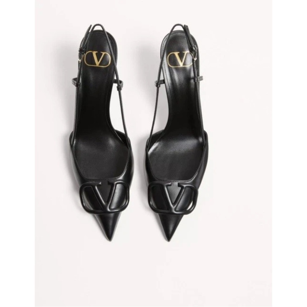 Valentino Black Slingback Heels with Buckle Detail - Picture 3 of 8
